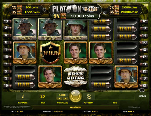 Platoon Wild jackpot